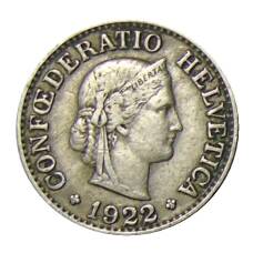 Монета 10 раппенов 1922 года Швейцария (аверс)