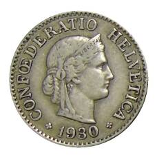 Монета 10 раппенов 1930 года Швейцария (аверс)