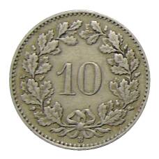 Монета 10 раппенов 1925 года Швейцария (реверс)