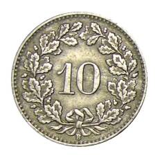Монета 10 раппенов 1931 года Швейцария (реверс)