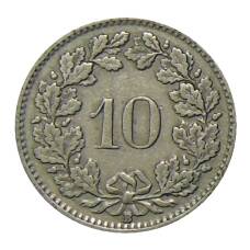 Монета 10 раппенов 1931 года Швейцария (реверс)