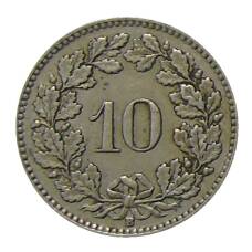 Монета 10 раппенов 1922 года Швейцария (реверс)