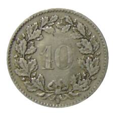 Монета 10 раппенов 1920 года Швейцария (реверс)