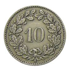 Монета 10 раппенов 1922 года Швейцария (реверс)