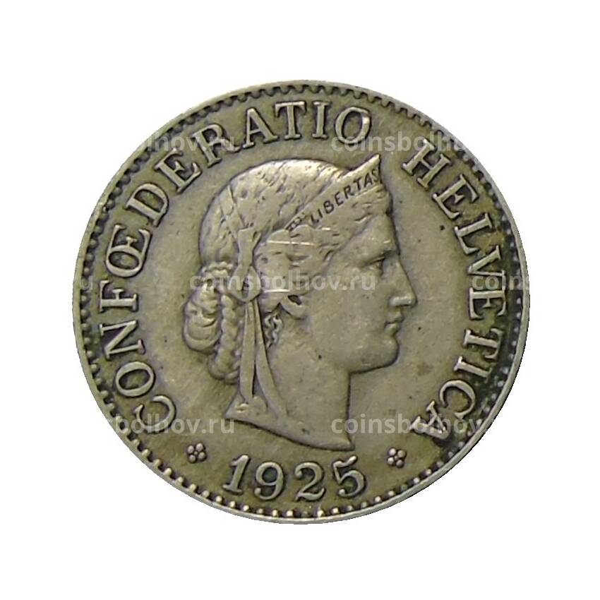 Монета 10 раппенов 1925 года Швейцария