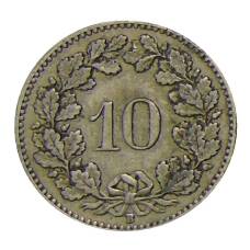 Монета 10 раппенов 1919 года Швейцария (реверс)