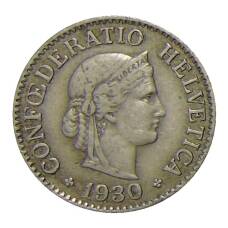 Монета 10 раппенов 1930 года Швейцария (аверс)
