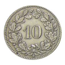 Монета 10 раппенов 1920 года Швейцария (реверс)