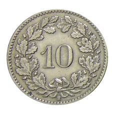 Монета 10 раппенов 1920 года Швейцария (реверс)