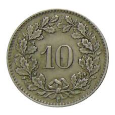 Монета 10 раппенов 1921 года Швейцария (реверс)