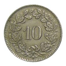 Монета 10 раппенов 1944 года Швейцария (реверс)