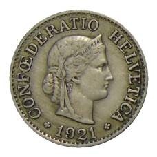 Монета 10 раппенов 1921 года Швейцария (аверс)