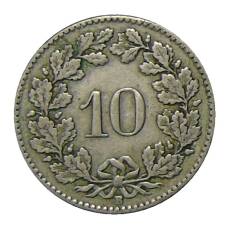 Монета 10 раппенов 1925 года Швейцария (реверс)