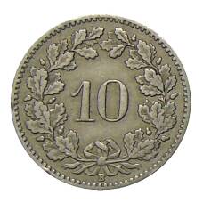 Монета 10 раппенов 1919 года Швейцария (реверс)