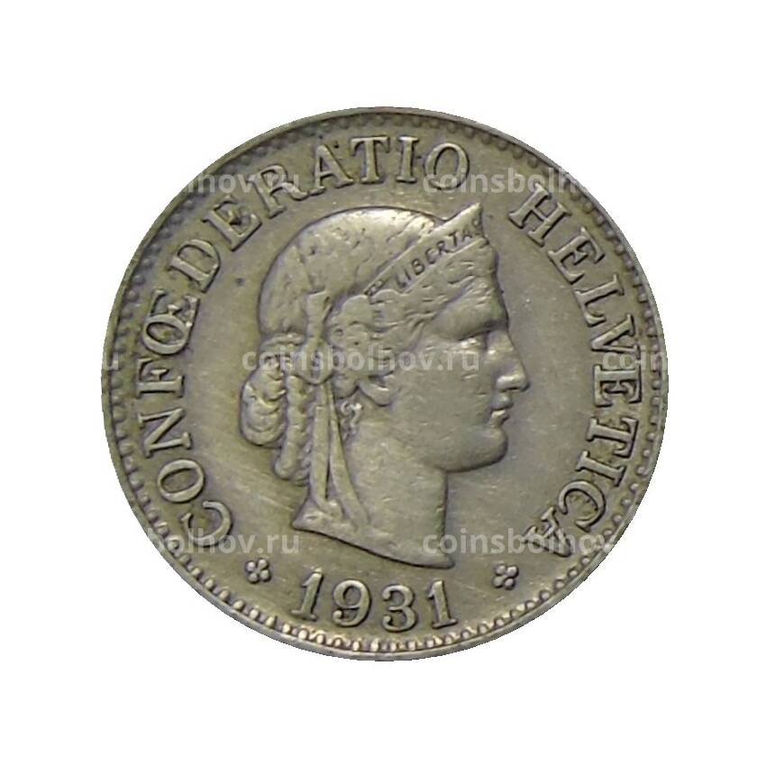 Монета 10 раппенов 1931 года Швейцария