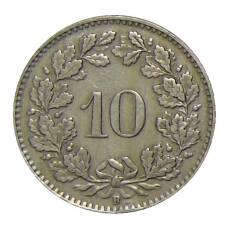 Монета 10 раппенов 1927 года Швейцария (реверс)