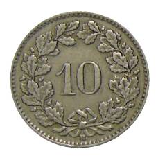 Монета 10 раппенов 1931 года Швейцария (реверс)
