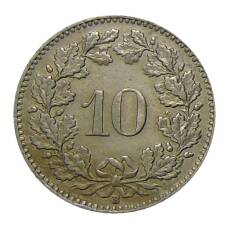 Монета 10 раппенов 1924 года Швейцария (реверс)