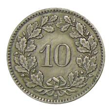 Монета 10 раппенов 1926 года Швейцария (реверс)