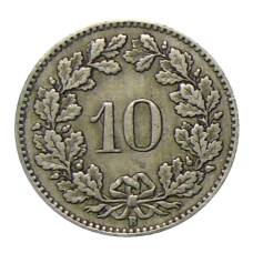 Монета 10 раппенов 1922 года Швейцария (реверс)