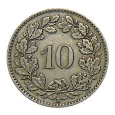 Монета 10 раппенов 1922 года Швейцария (реверс)