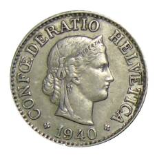 Монета 10 раппенов 1940 года Швейцария (аверс)