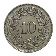 Монета 10 раппенов 1940 года Швейцария (реверс)