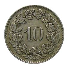 Монета 10 раппенов 1940 года Швейцария (реверс)