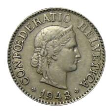 Монета 10 раппенов 1943 года Швейцария (аверс)