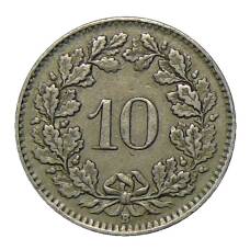 Монета 10 раппенов 1943 года Швейцария (реверс)