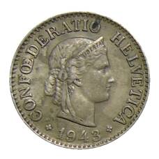 Монета 10 раппенов 1943 года Швейцария (аверс)