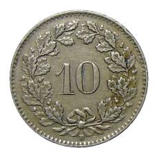 Монета 10 раппенов 1943 года Швейцария (реверс)