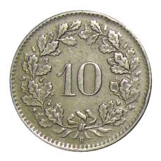 Монета 10 раппенов 1943 года Швейцария (реверс)