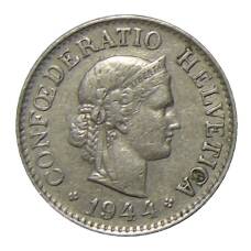 Монета 10 раппенов 1944 года Швейцария (аверс)