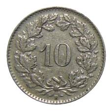 Монета 10 раппенов 1944 года Швейцария (реверс)