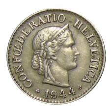 Монета 10 раппенов 1944 года Швейцария (аверс)