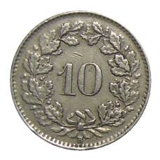 Монета 10 раппенов 1944 года Швейцария (реверс)