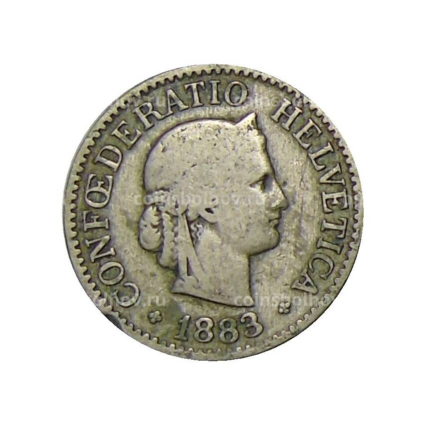Монета 10 раппенов 1883 года Швейцария