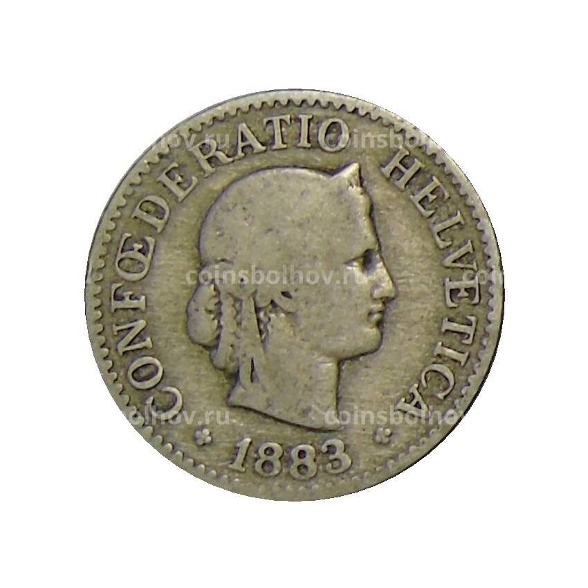 Монета 10 раппенов 1883 года Швейцария
