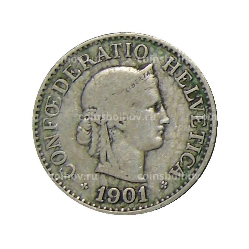 Монета 10 раппенов 1901 года Швейцария
