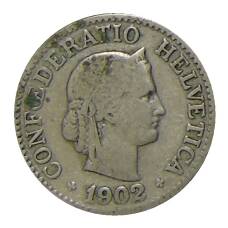 Монета 10 раппенов 1902 года Швейцария (аверс)