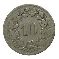 Монета 10 раппенов 1902 года Швейцария (реверс)