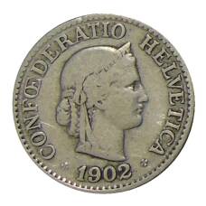 Монета 10 раппенов 1902 года Швейцария (аверс)