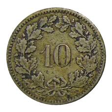 Монета 10 раппенов 1885 года Швейцария (реверс)