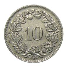 Монета 10 раппенов 1947 года Швейцария (реверс)