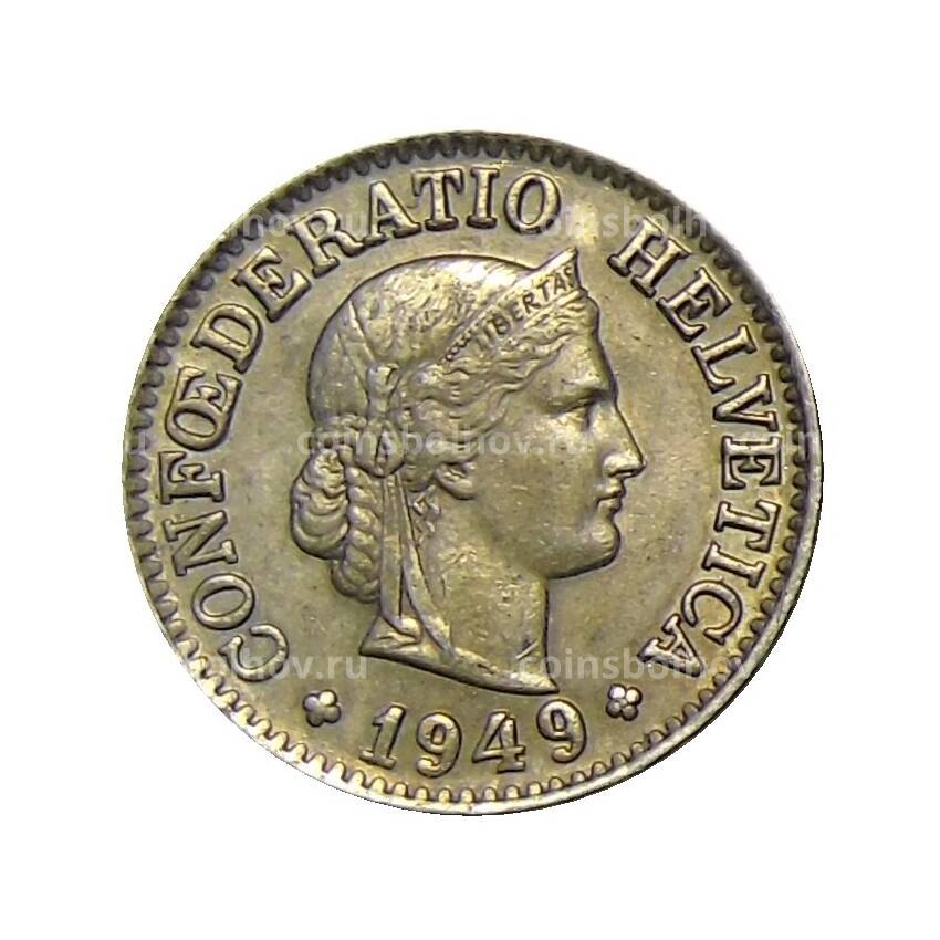 Монета 10 раппенов 1949 года Швейцария