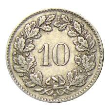 Монета 10 раппенов 1909 года Швейцария (реверс)