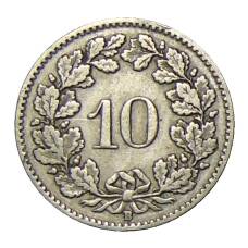 Монета 10 раппенов 1913 года Швейцария (реверс)