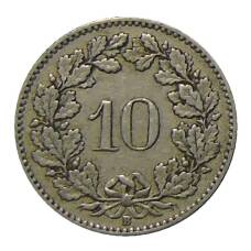 Монета 10 раппенов 1914 года Швейцария (реверс)