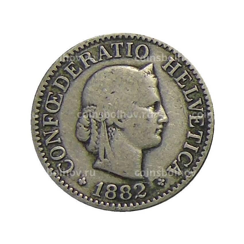 Монета 10 раппенов 1882 года Швейцария